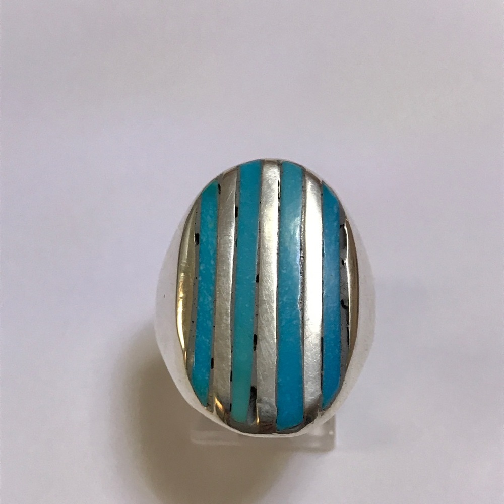 Sterling silver men's Turquoise ring